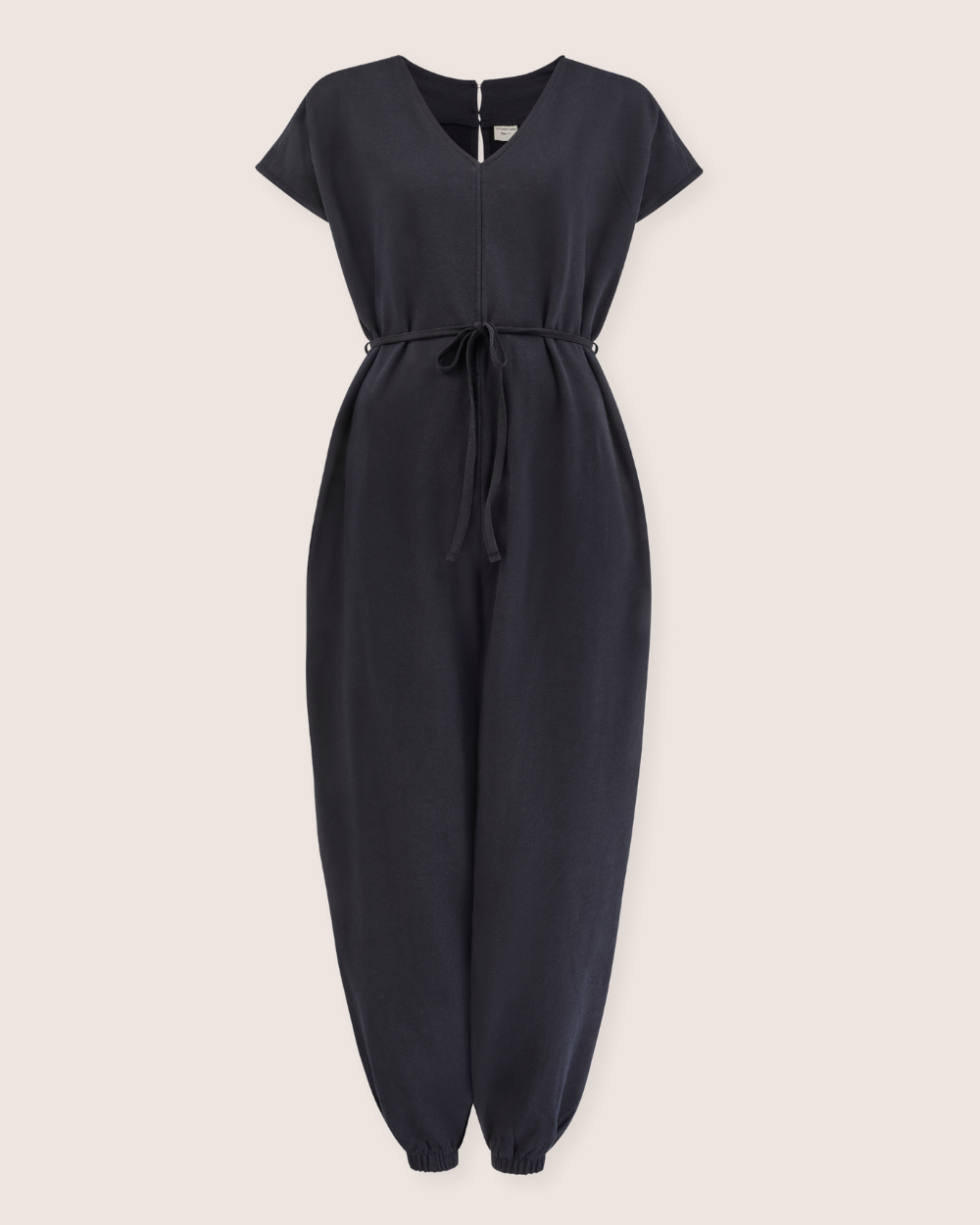 organic cotton Rita Black Tie Waist Jumpsuit - image 2
