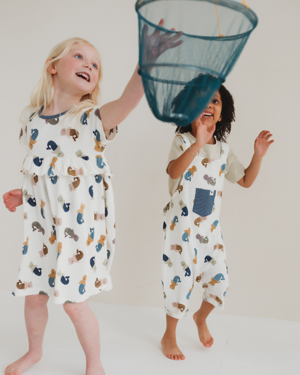 organic cotton White Merbear Print Dress - image 3