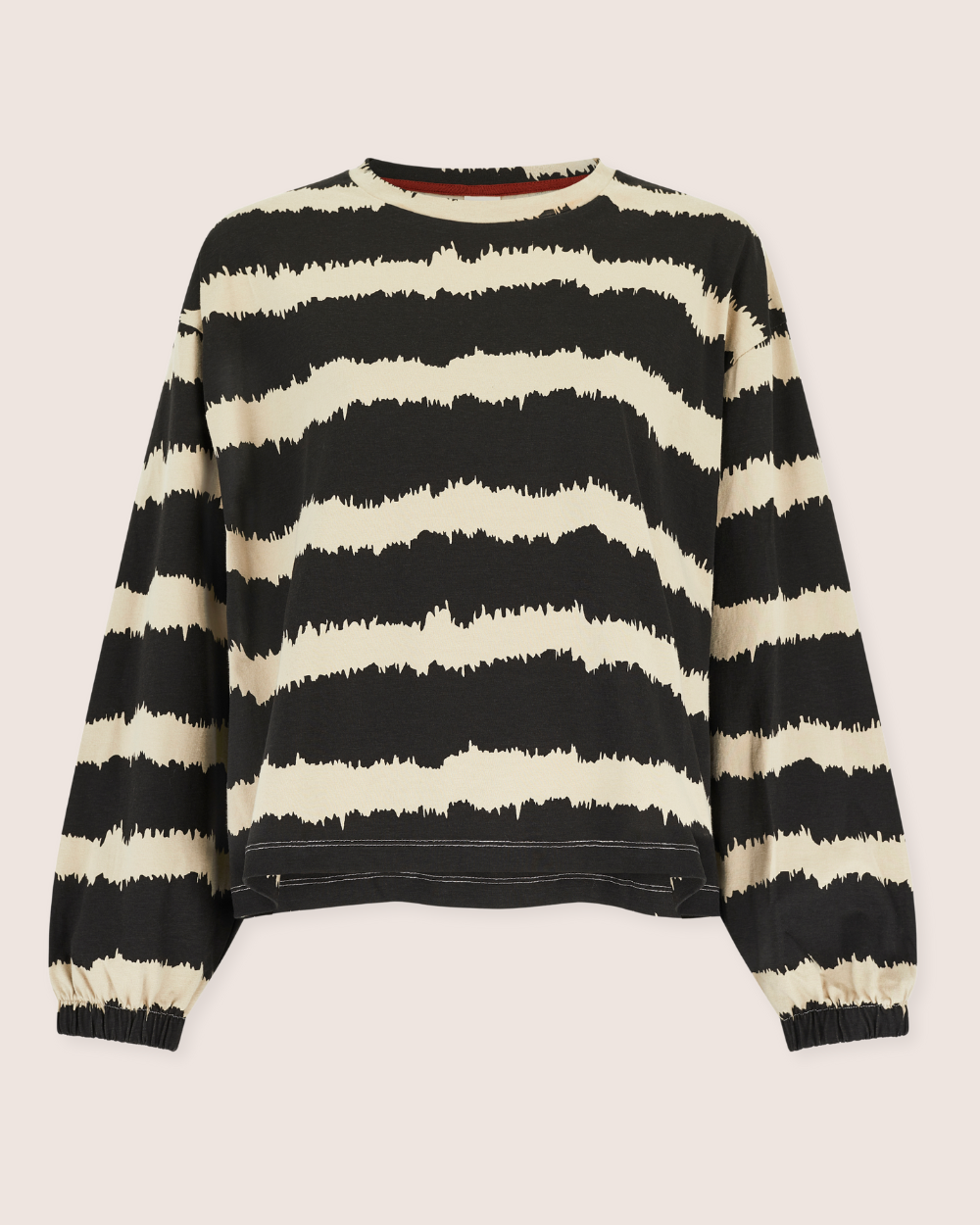 azo free Ivy Black Wavy Stripe Print Sweatshirt- image 2