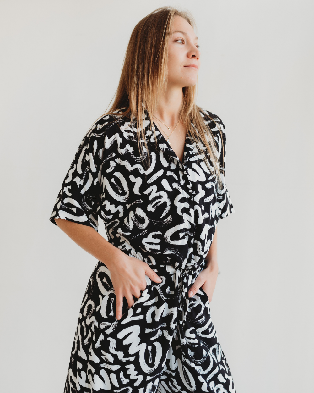 eco viscose  Iris Multicolour Scribble Print Jumpsuit - image 5