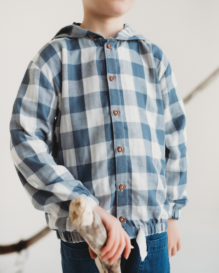 Multicolour Marine Check Print Hoodie - image 3