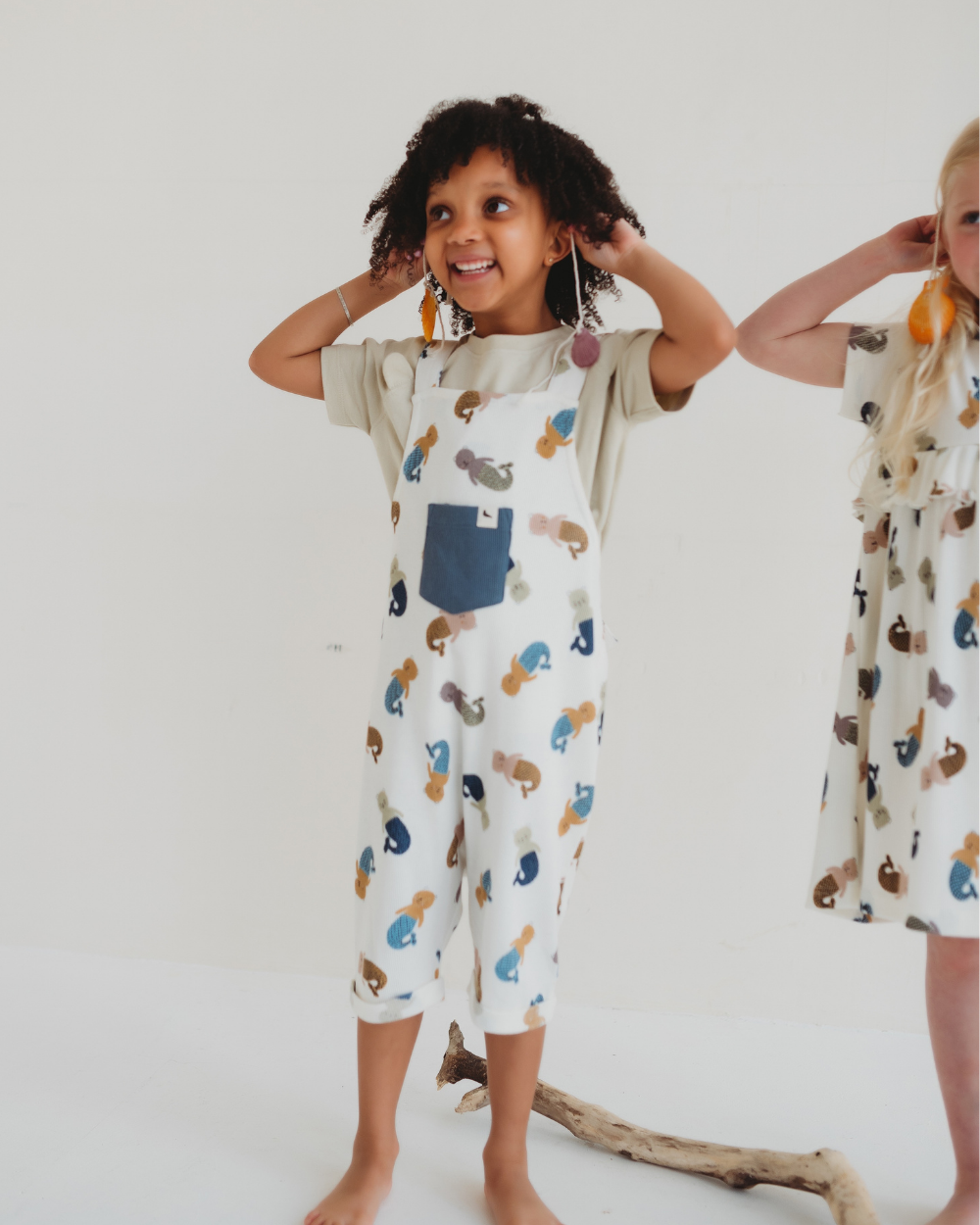 organic cotton White Merbear Print Jumpsuit - image 1