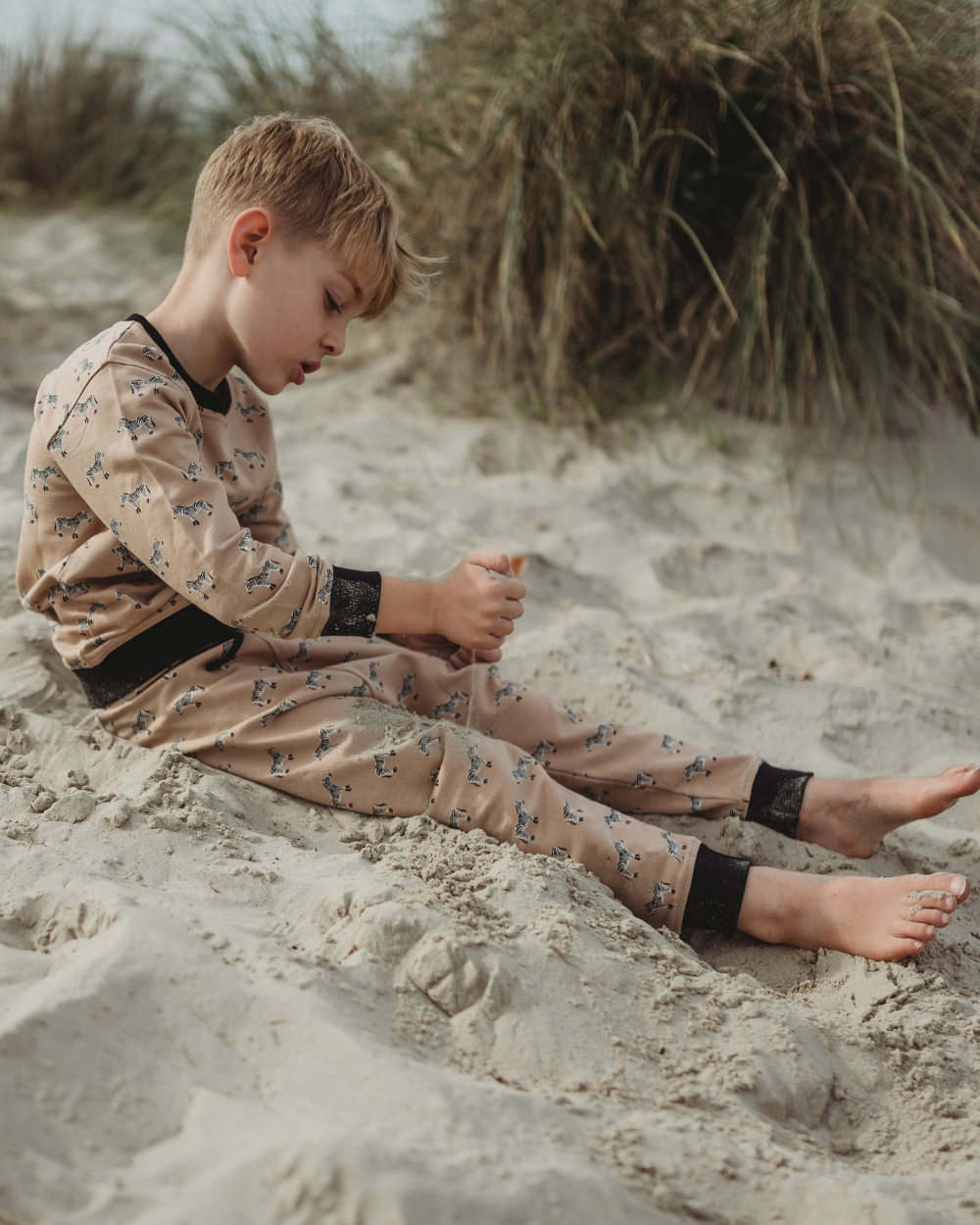 Beige Zebra Print Joggers - image 3