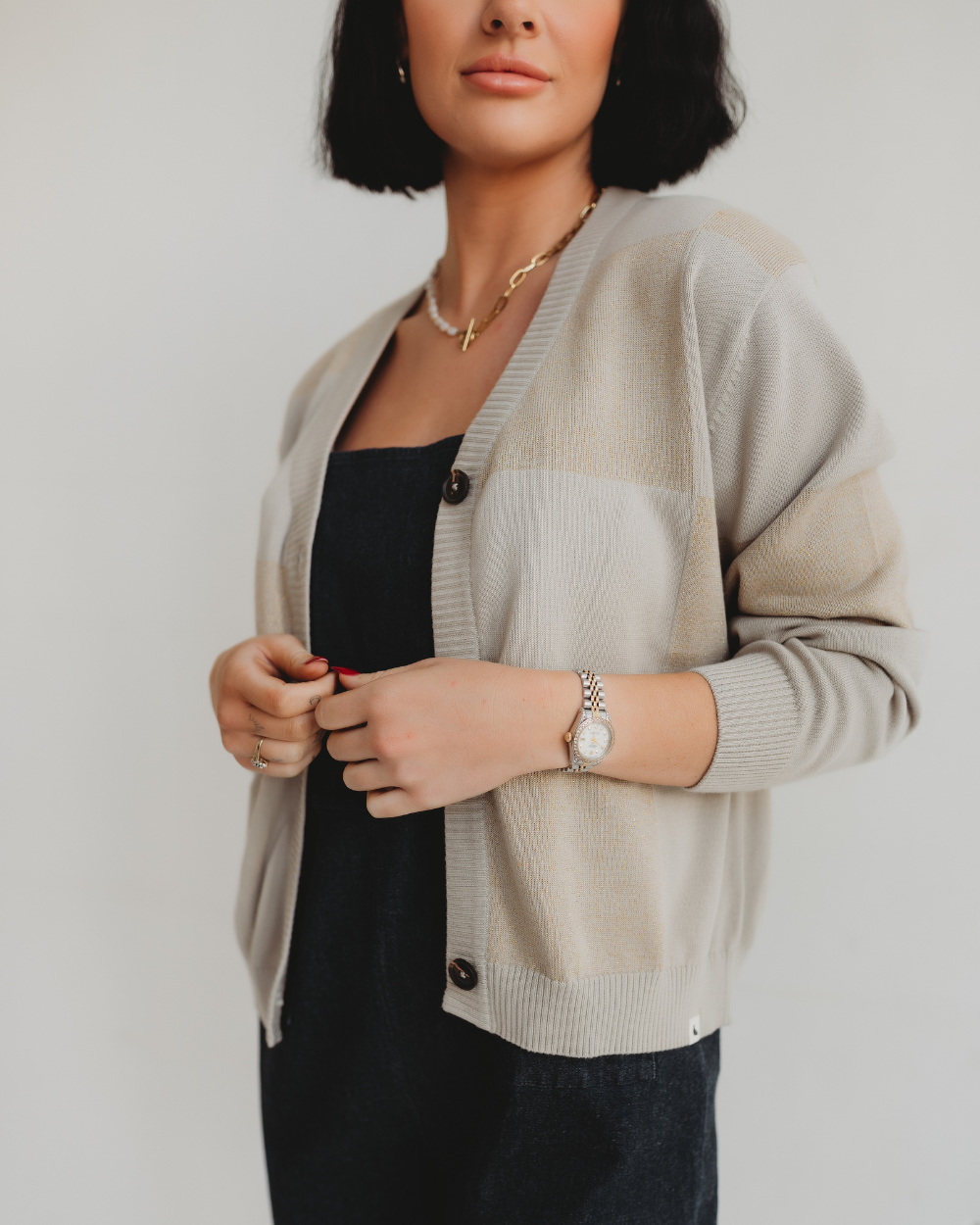 organic cotton Agnes Grey Knit Cardigan - image 1