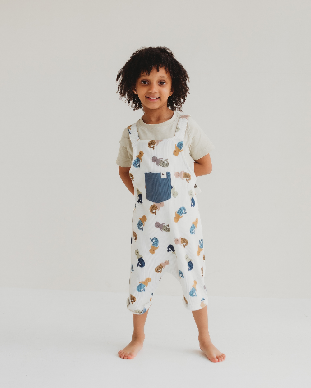 organic cotton White Merbear Print Jumpsuit - image 2