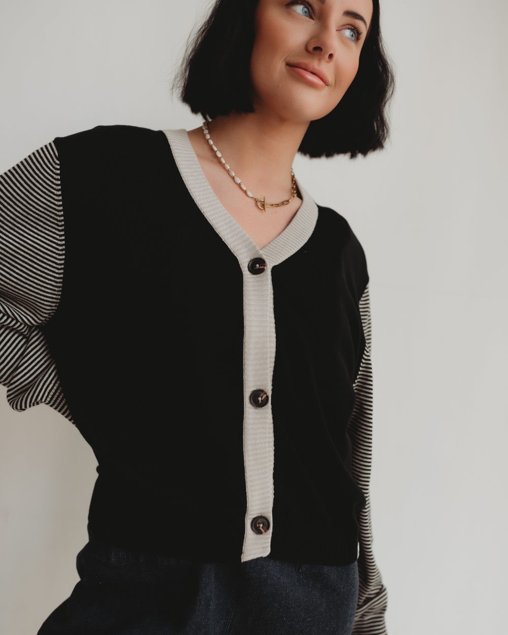 organic cotton Agnes Black Knit Cardigan - image 3