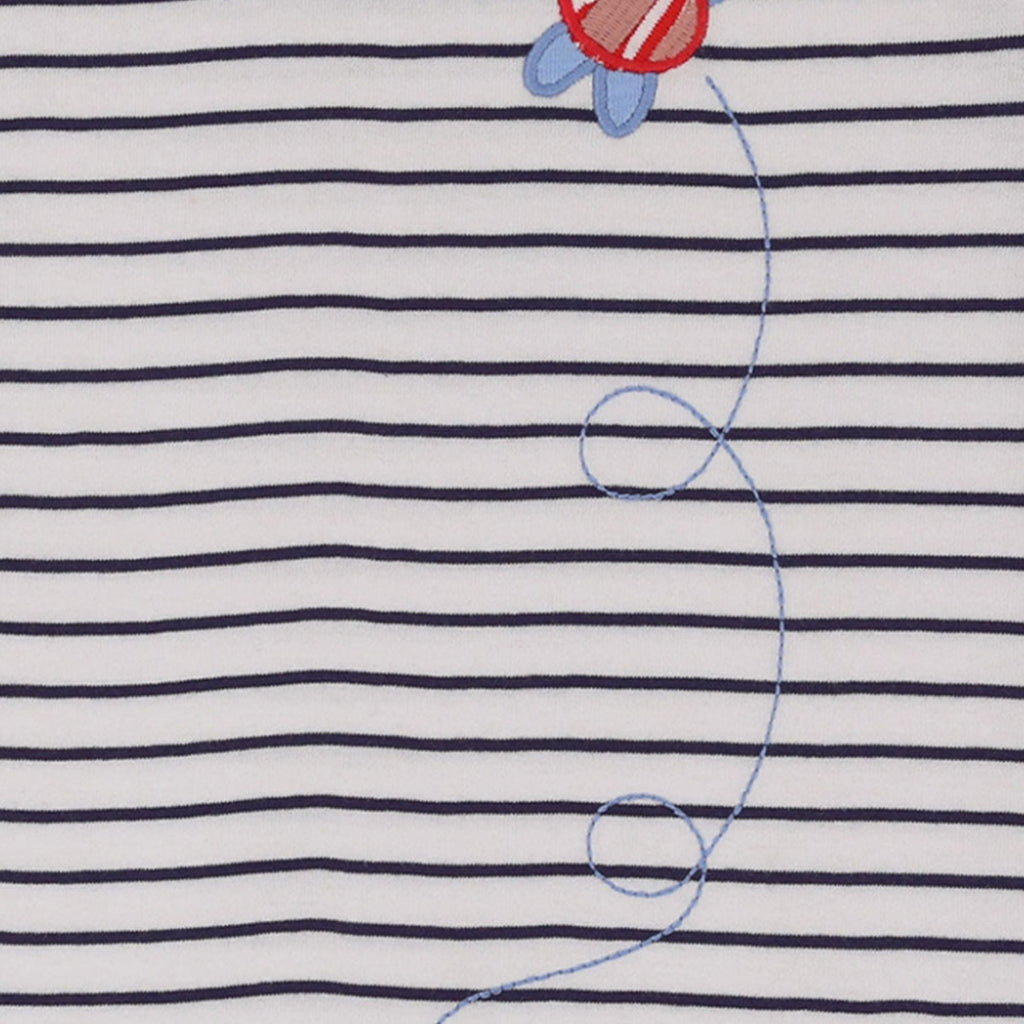 Multicoloured Bee And Stripe Print T-Shirt