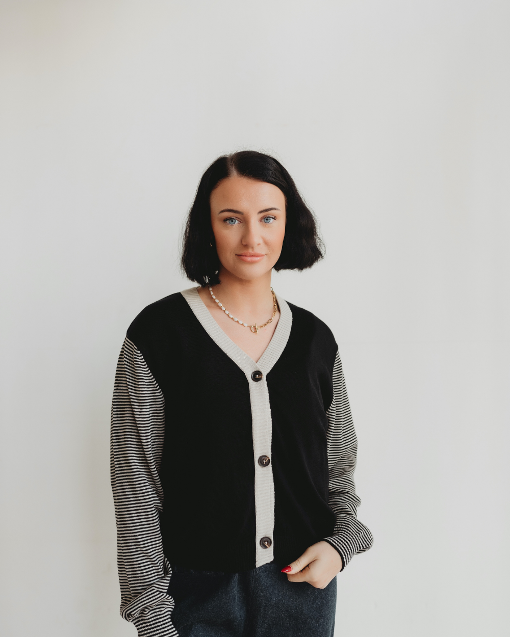 organic cotton Agnes Black Knit Cardigan - image 1
