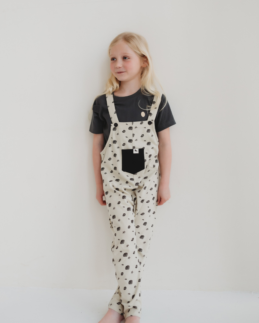 organic cotton Stone Seashell Print Dungarees - image 1