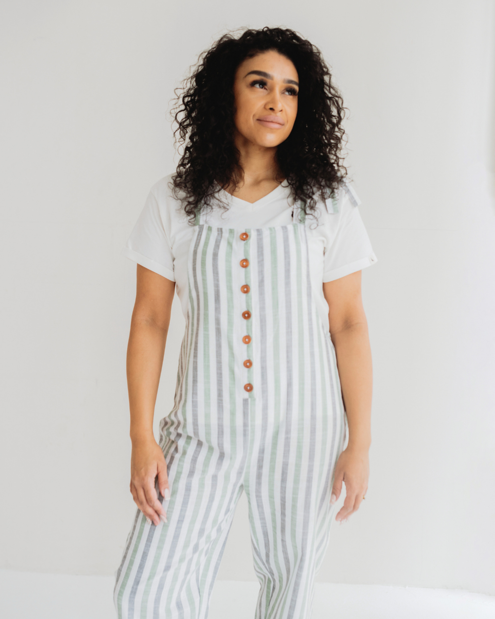 Erin Multicolour Stripe Print Dungarees- image 6