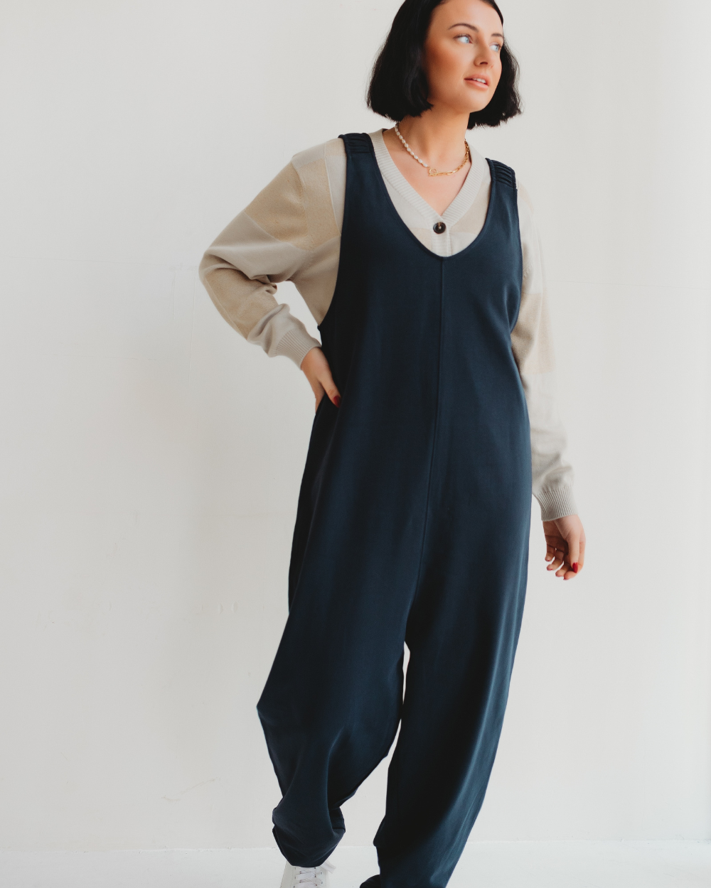 organic cotton Jilly Navy Jumpsuit - image 1