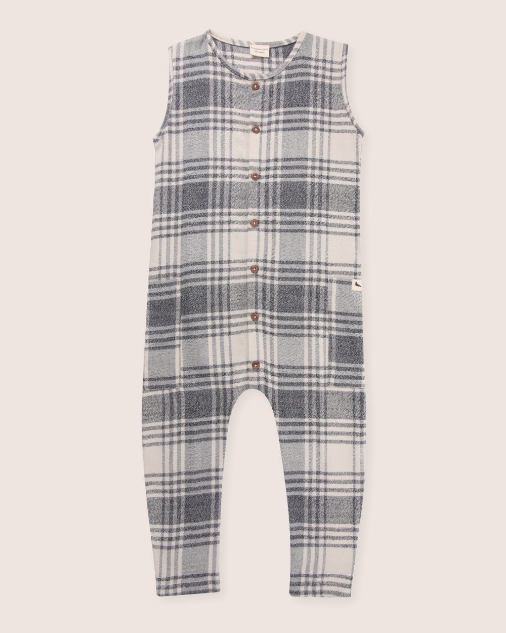GOTS certified Multicolour Brushed Check Print Jumpsuit - image 2