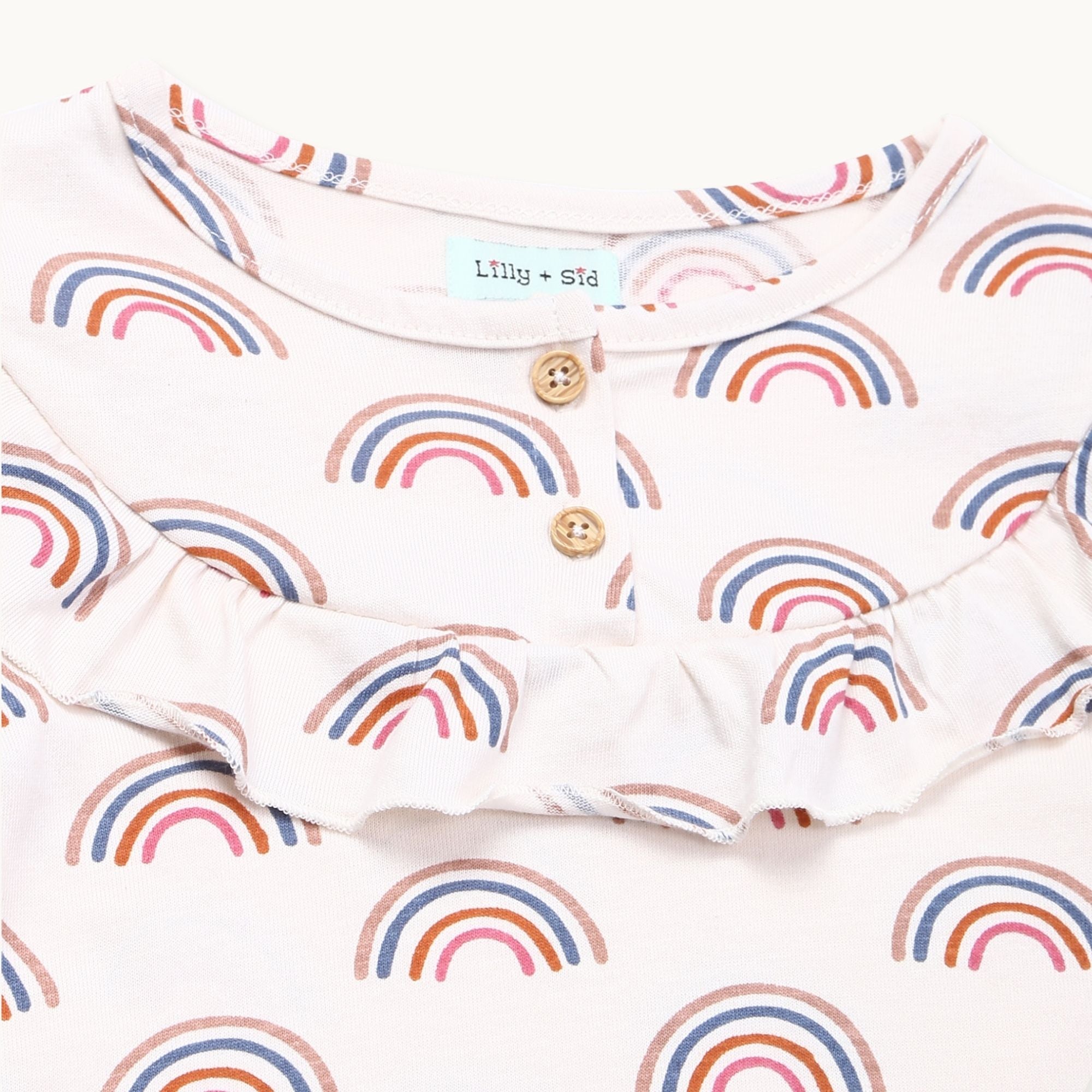 Pink Rainbow Print Top And Legging Set