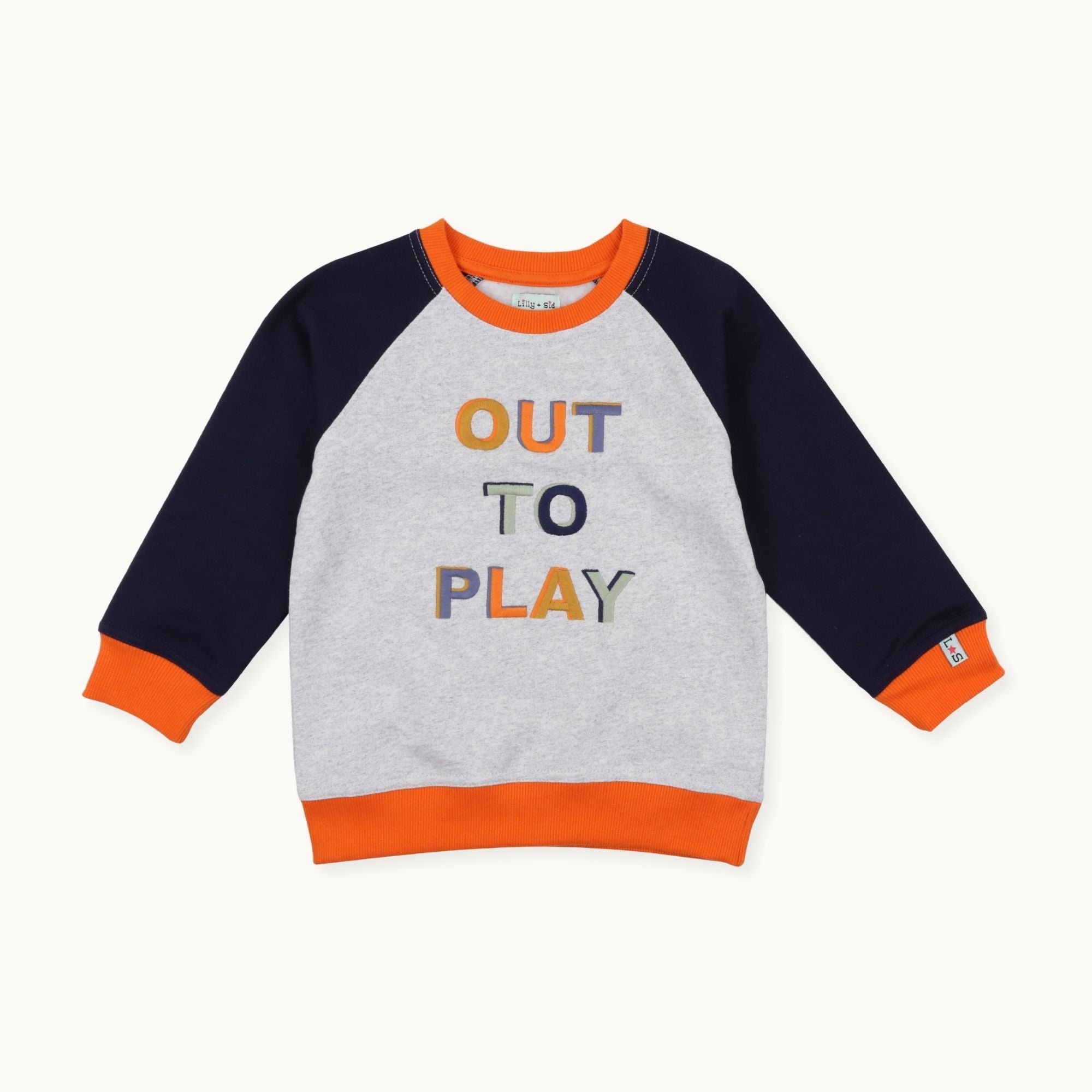Multicoloured Out To Play Slogan Print Sweatshirt