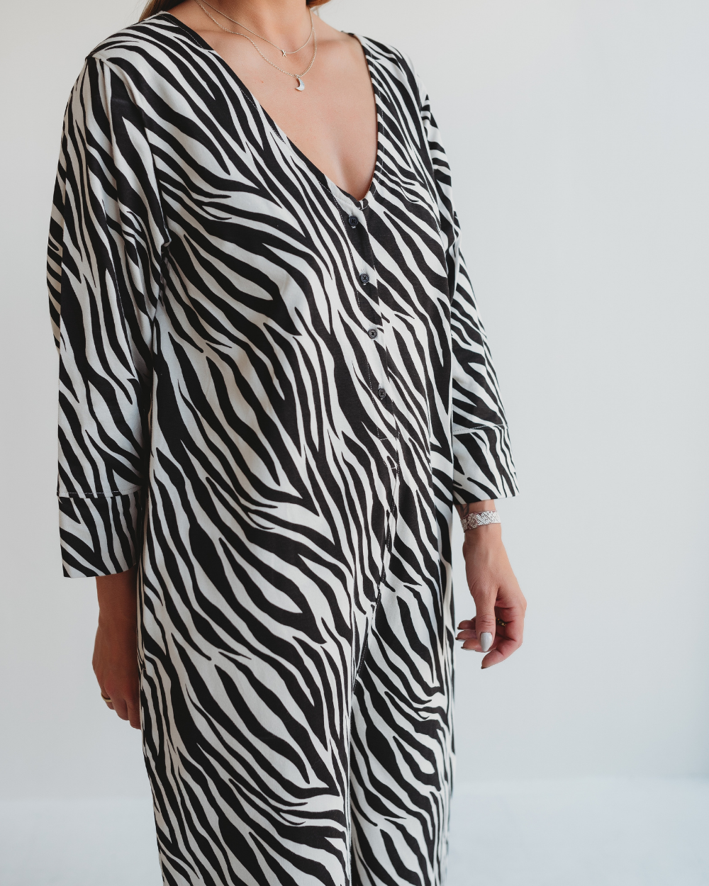 Mai Multicolour Zebra Streak Print V- Neck Jumpsuit- image 3