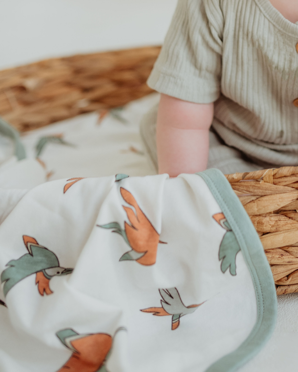White Birdsong Print Blanket - image 1