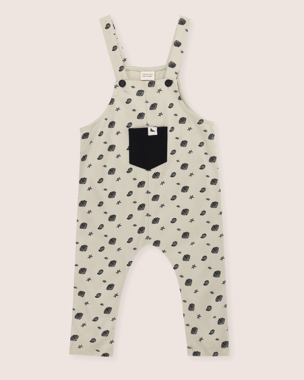 organic cotton Stone Seashell Print Dungarees - image 2