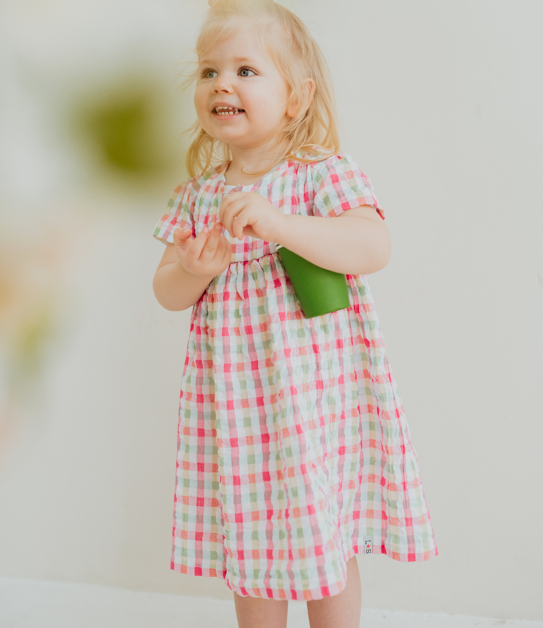 Pink Check Print Dress