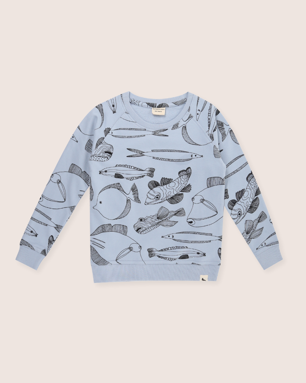 organic cotton Blue Fish Print Sweatshirt - image 2