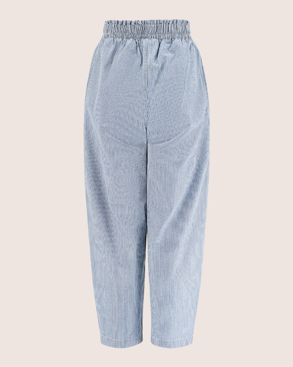 Kate Blue Pinstripe Print Barrel Leg Trousers - image 6