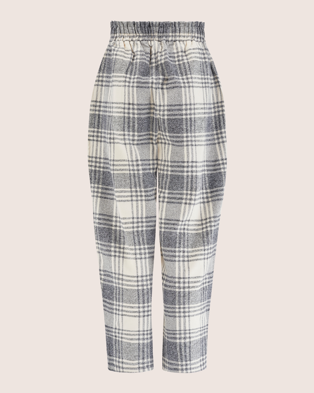 Kate Multicolour Brushed Check Print Barrel Leg Trousers - image 4