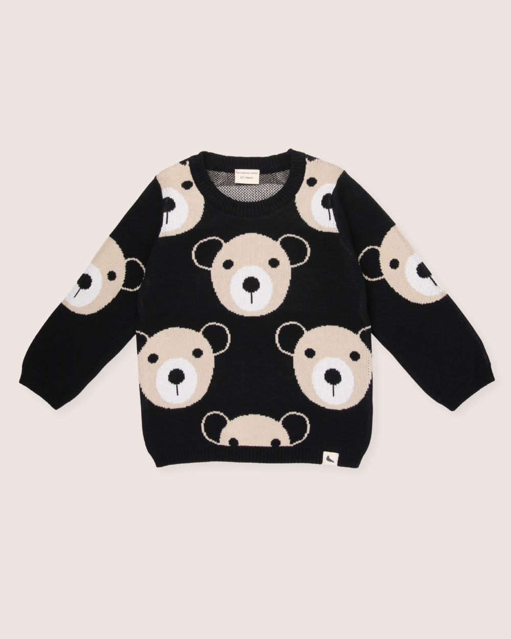 Black knitted Teddybear Print Jumper - image 2