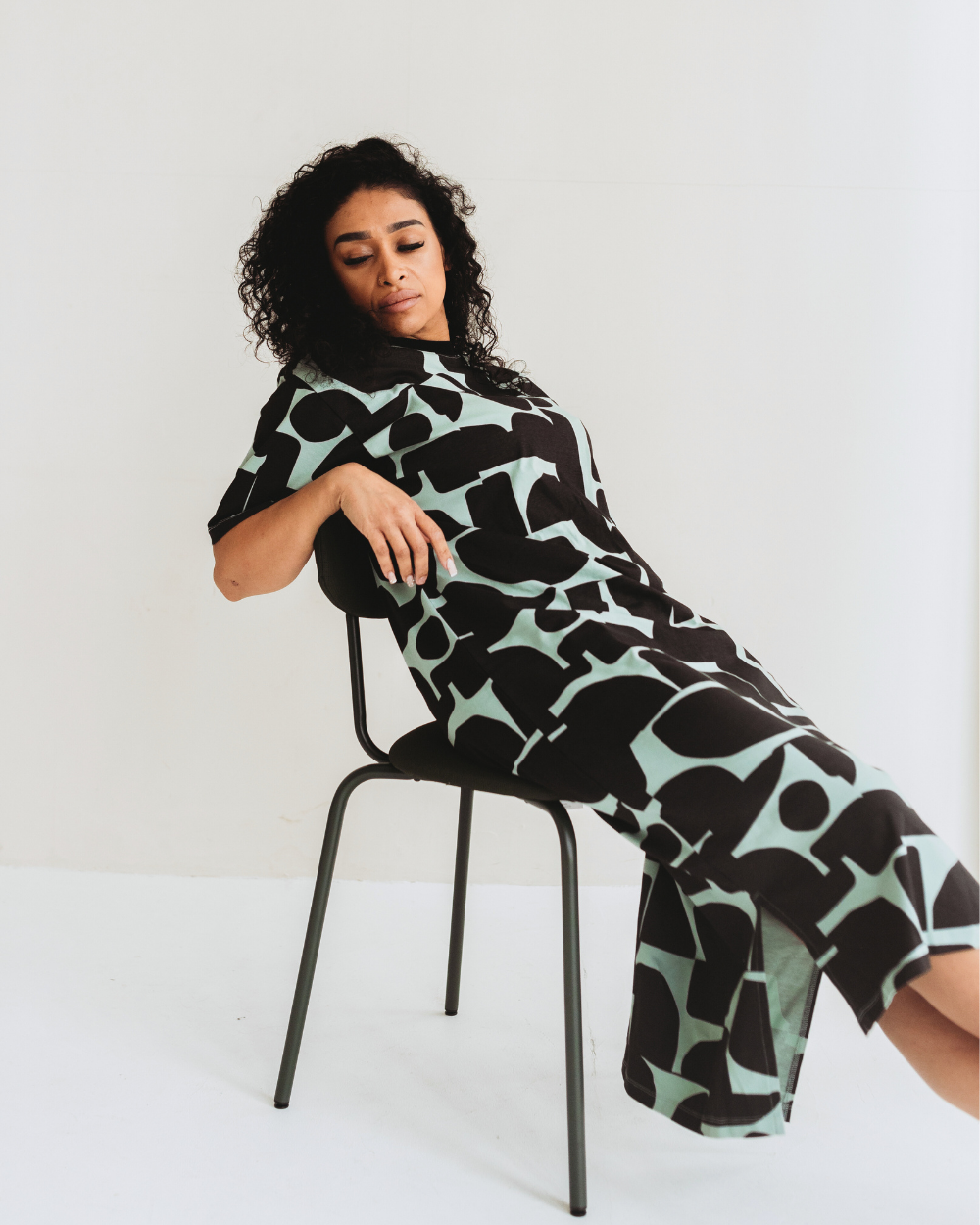 organic cotton Ruby Green Cairn Print Maxi Dress - image 1