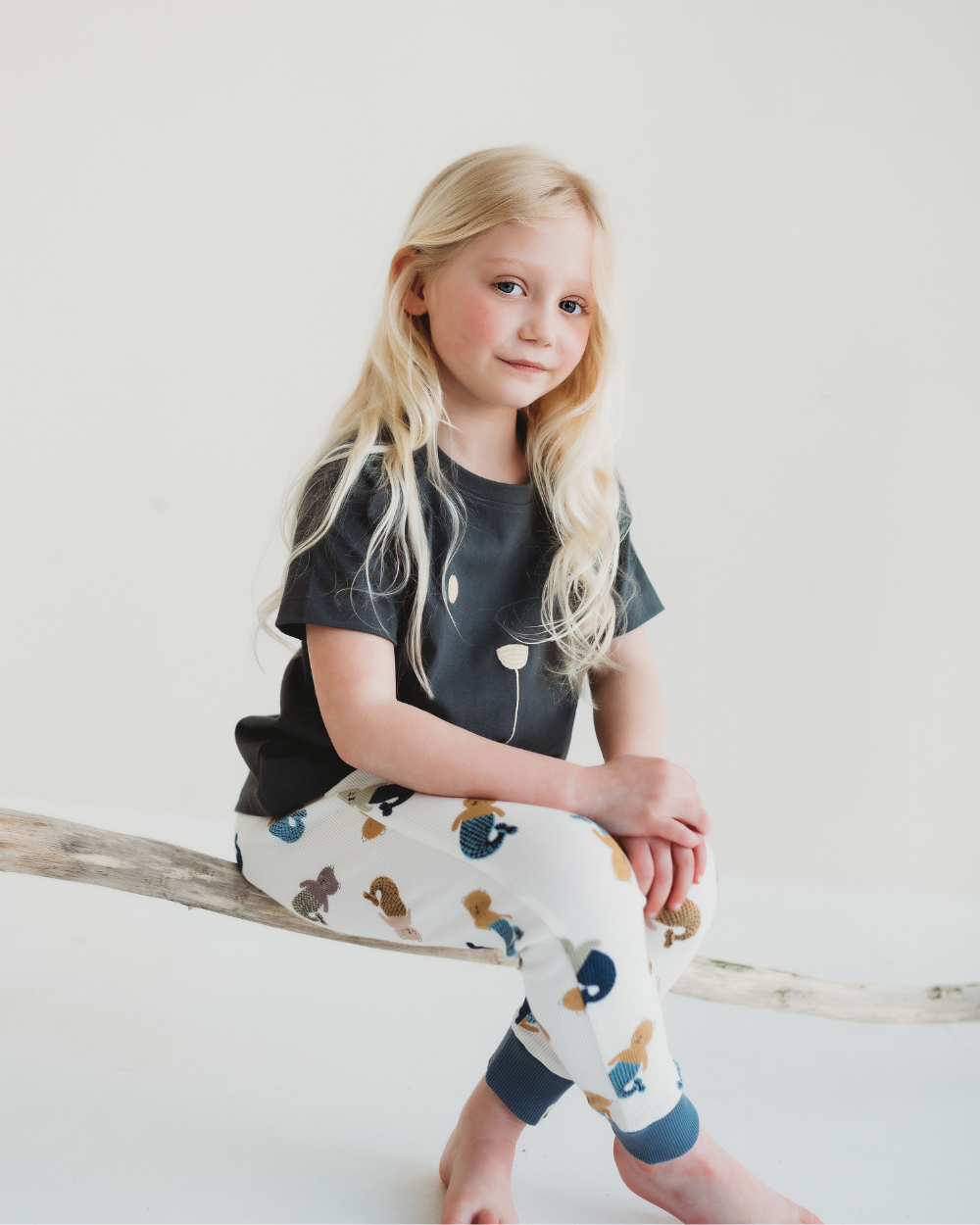 azo-free White Merbear Print Leggings - image 1