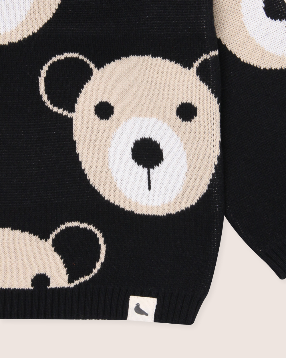 Black knitted Teddybear Print Jumper - image 5
