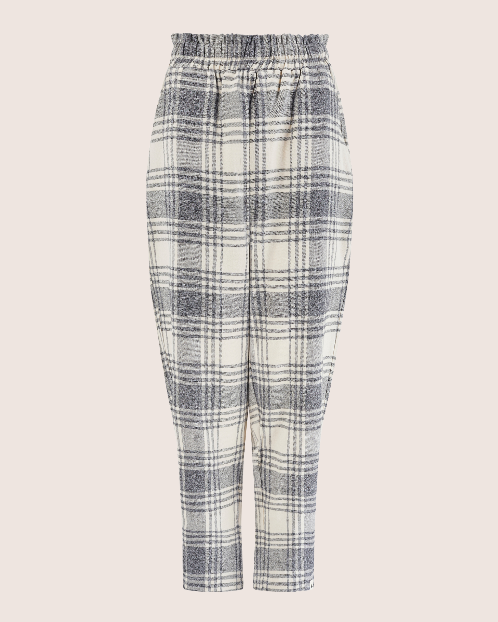 Kate Multicolour Brushed Check Print Barrel Leg Trousers - image 2
