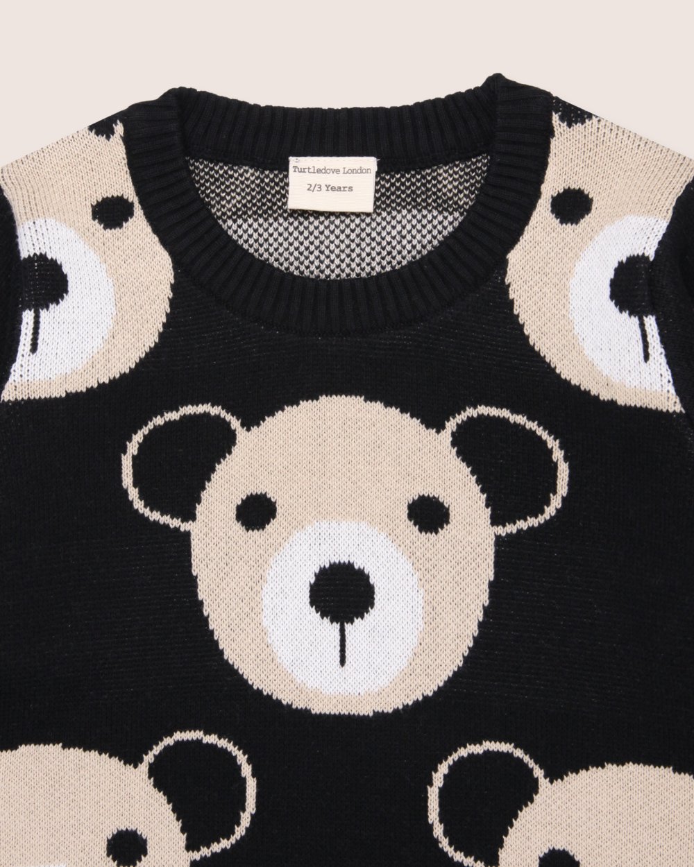 Black knitted Teddybear Print Jumper - image 4