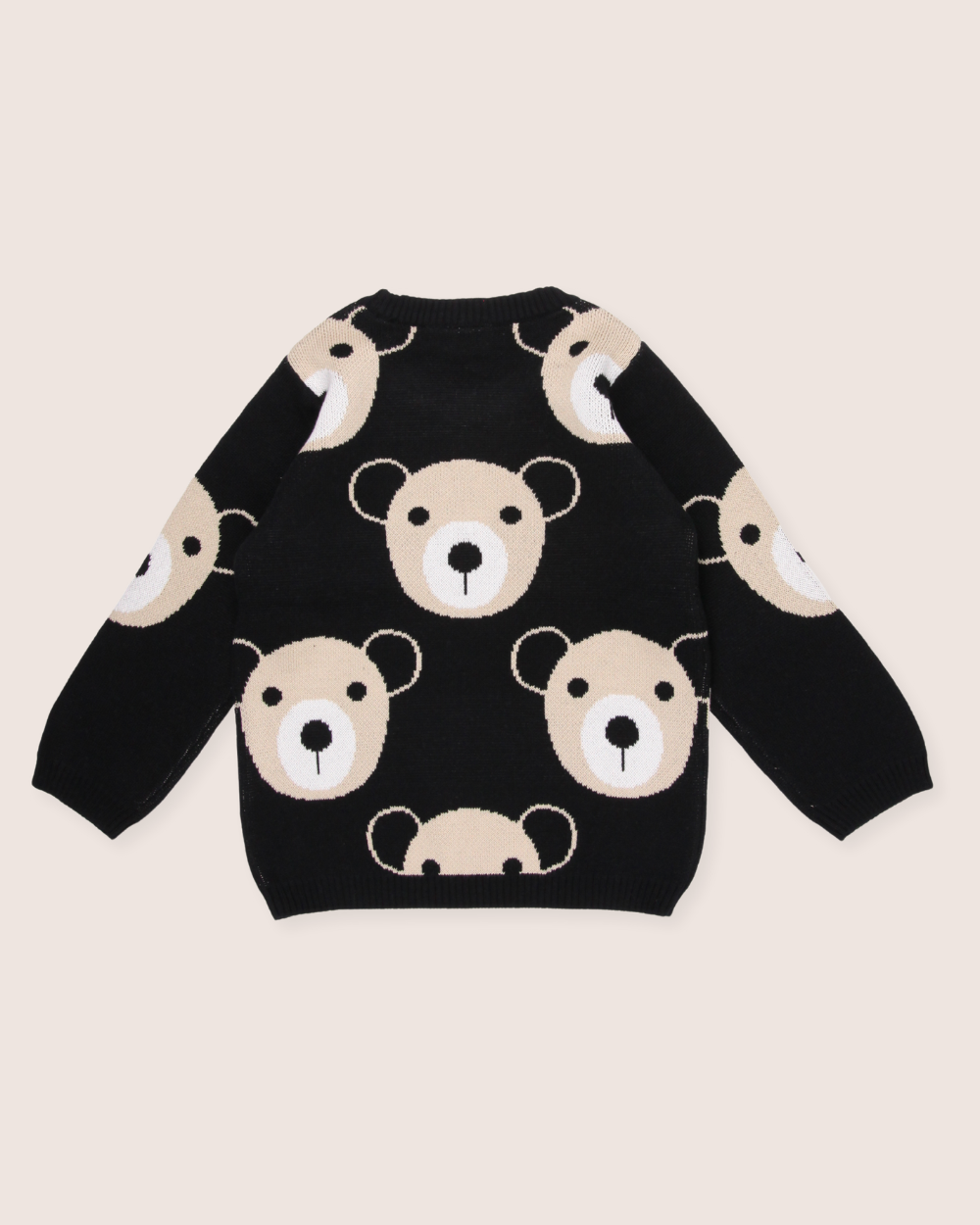 Black knitted Teddybear Print Jumper - image 6