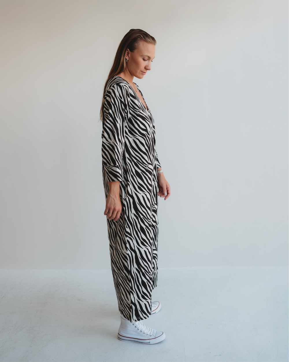 Mai Multicolour Zebra Streak Print V- Neck Jumpsuit- image 4