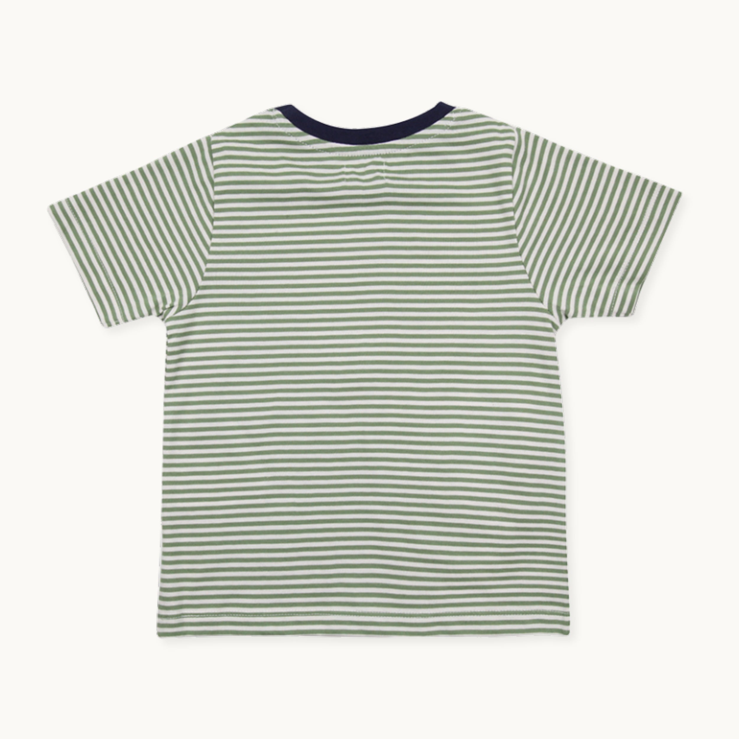 Green Lilly And Stripe Print T-Shirt