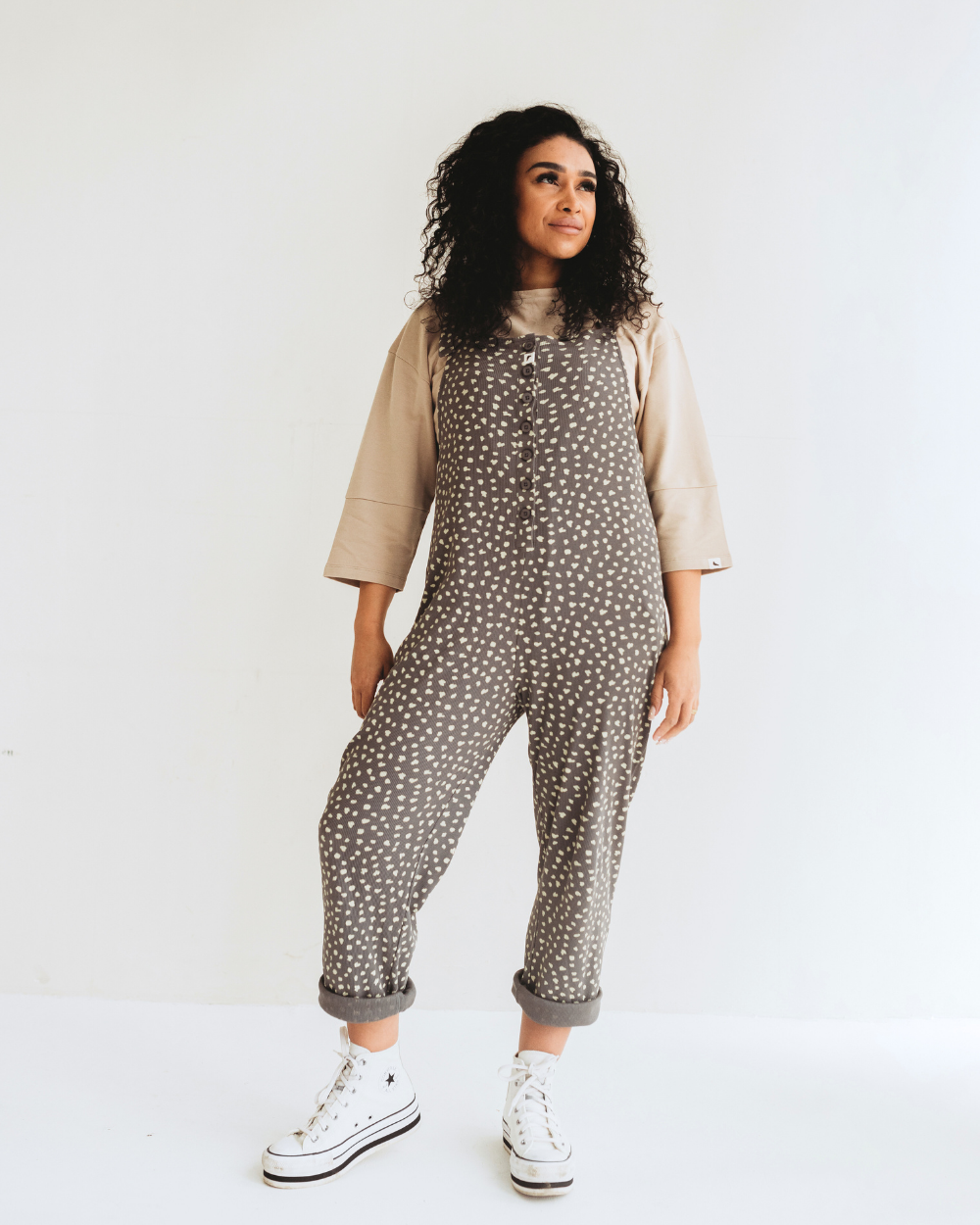 Organic Cotton Erin Grey Animal Print Dungarees - image 1