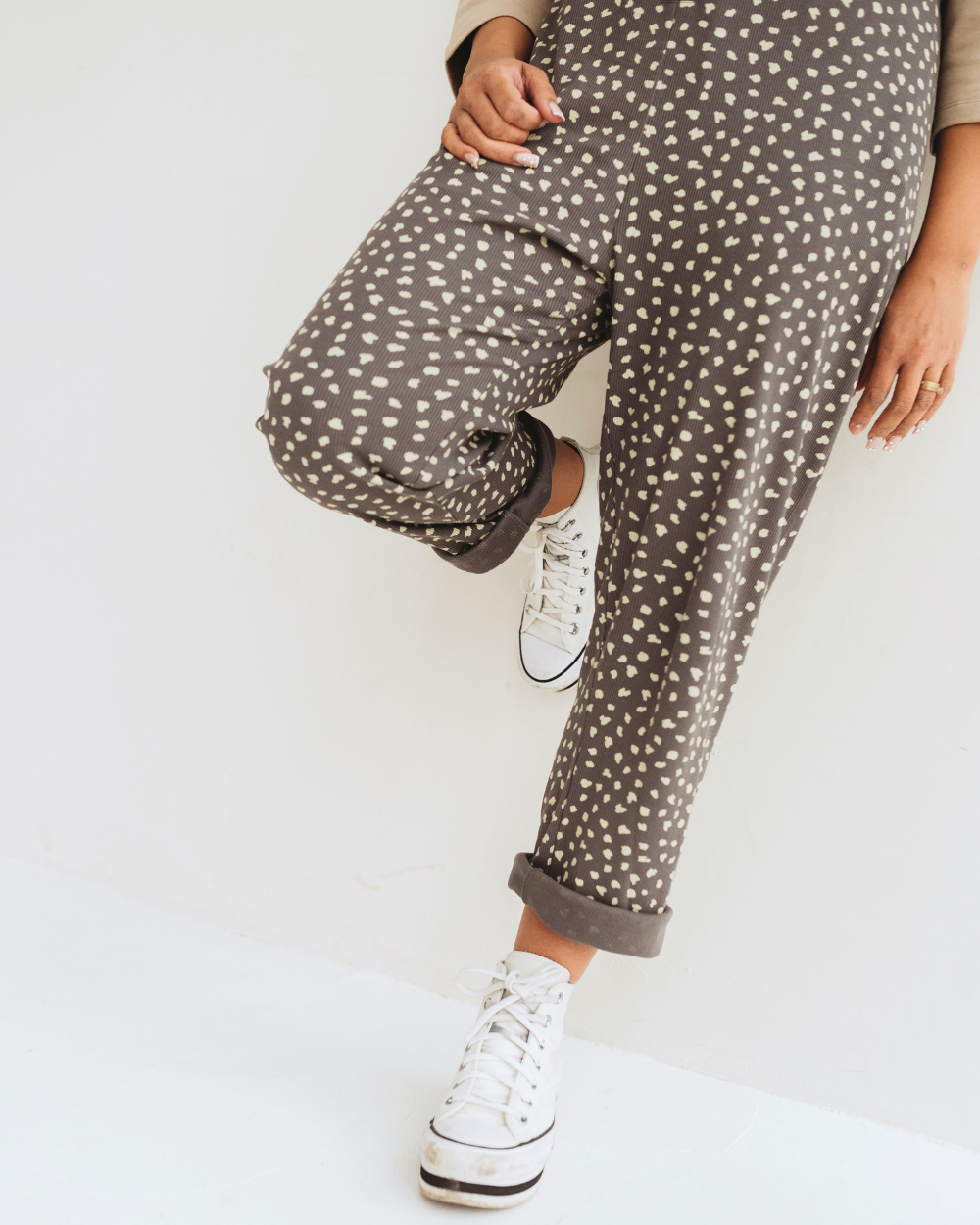 Organic Cotton Erin Grey Animal Print Dungarees - image 5