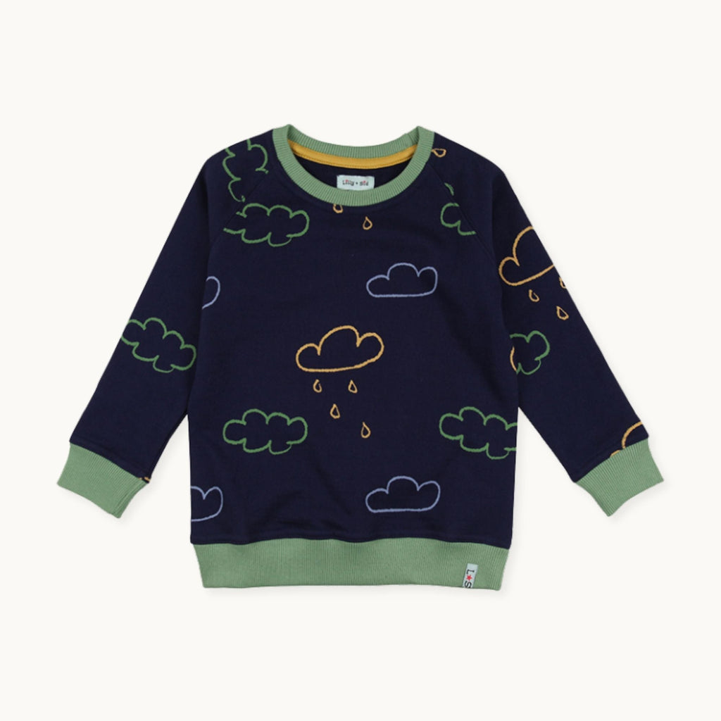 Navy Weather Print Sweatshirt