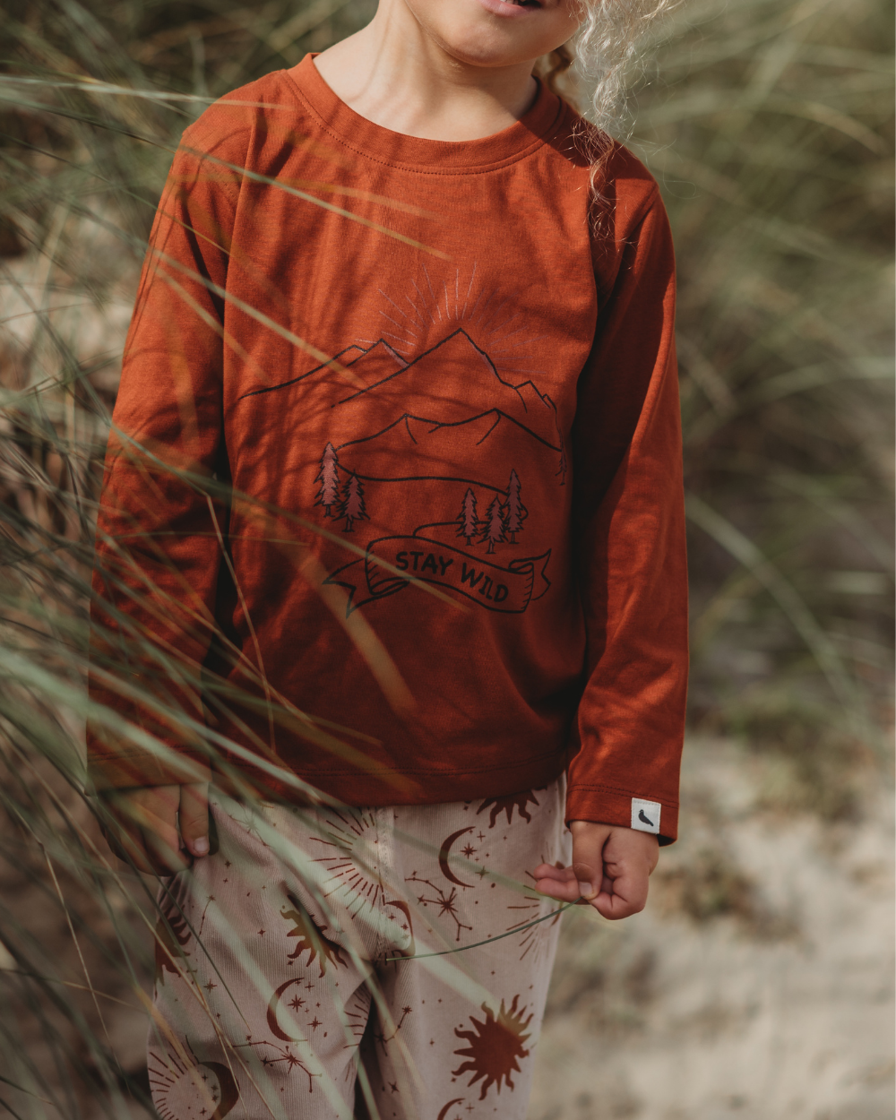 Red Stay Wild Slogan Print Top - image 1