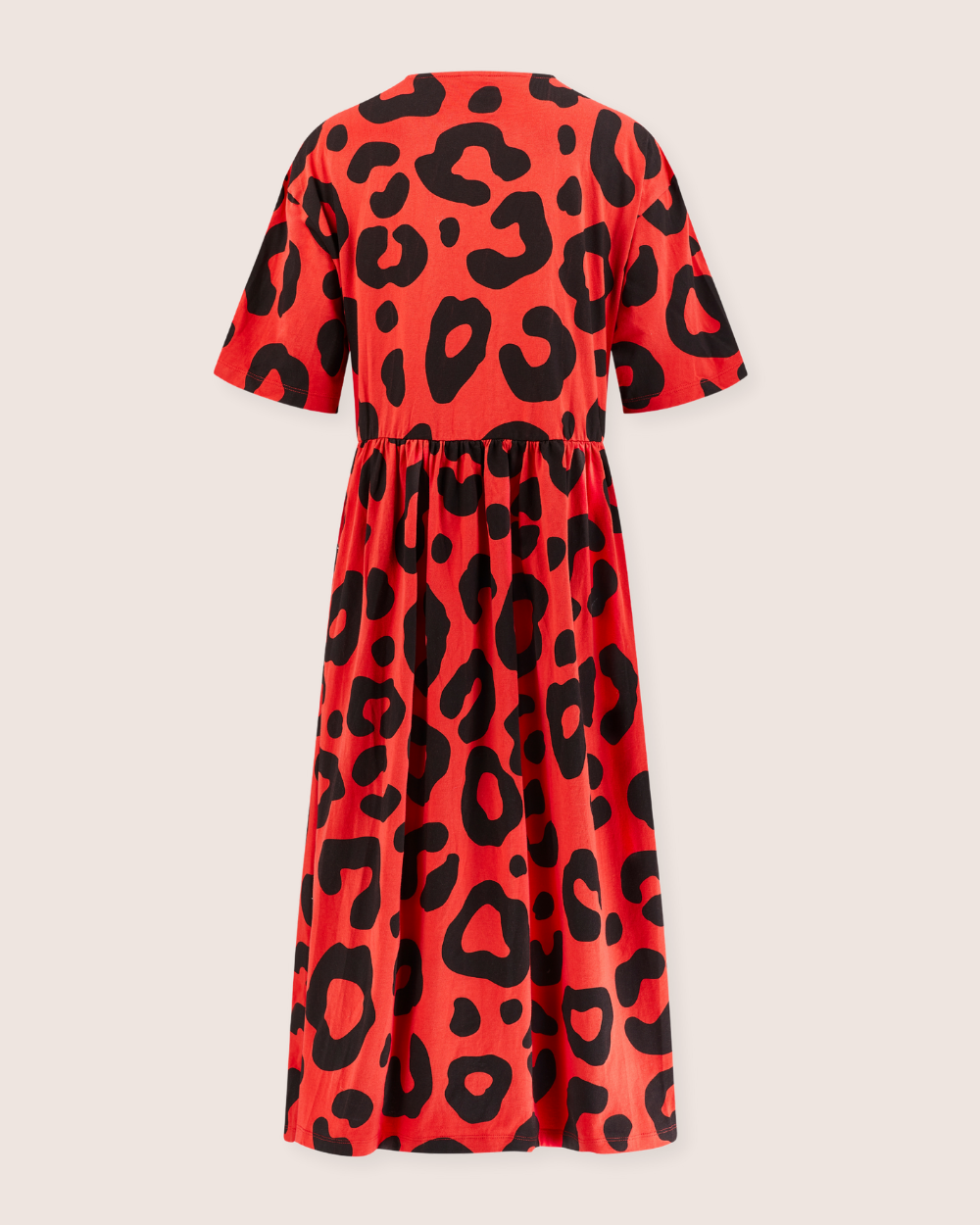 organic cotton Matilda Red Animal Print Midi Dress - image 6