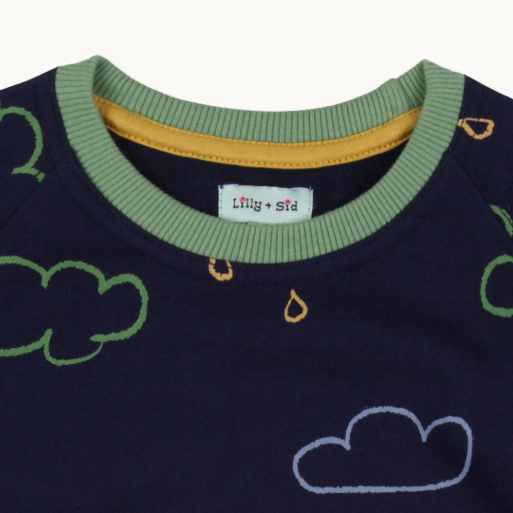 Navy Weather Print Sweatshirt