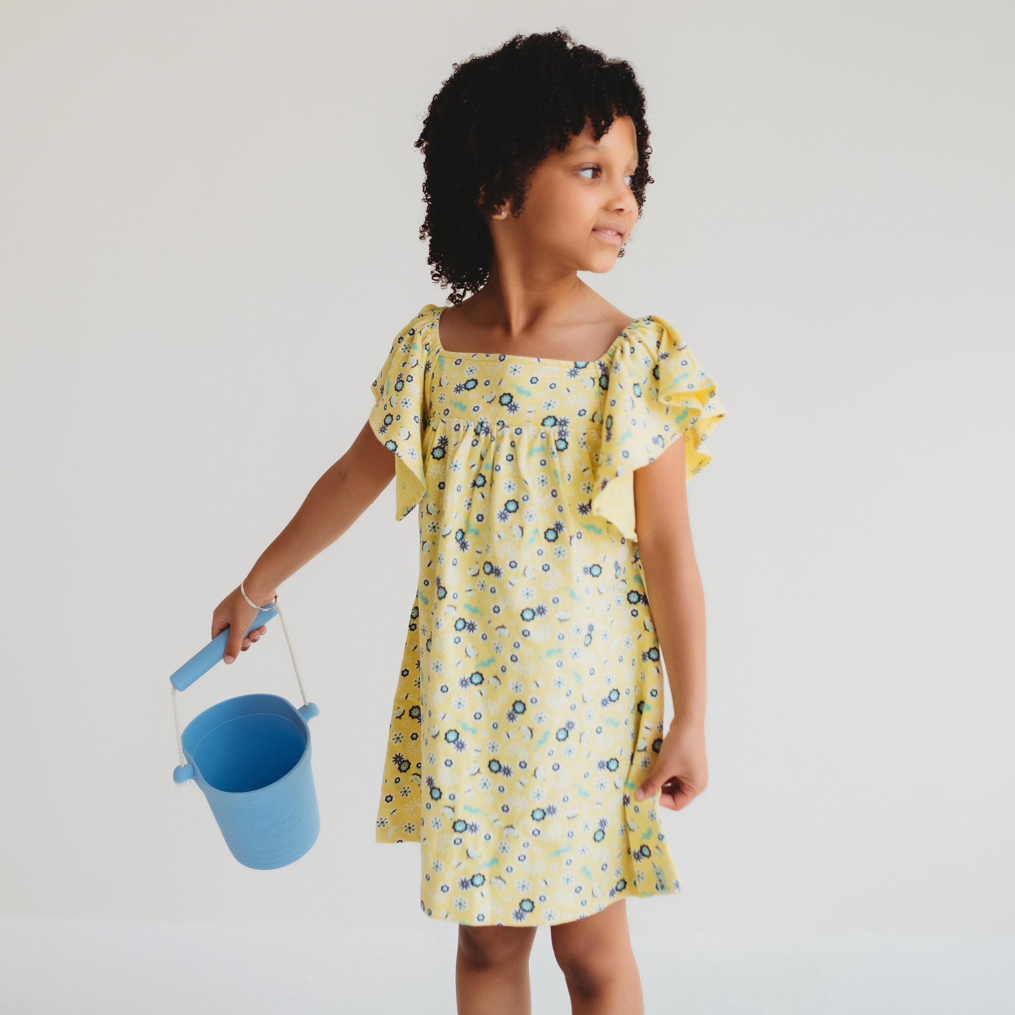 Yellow Sea Floral Print Dress