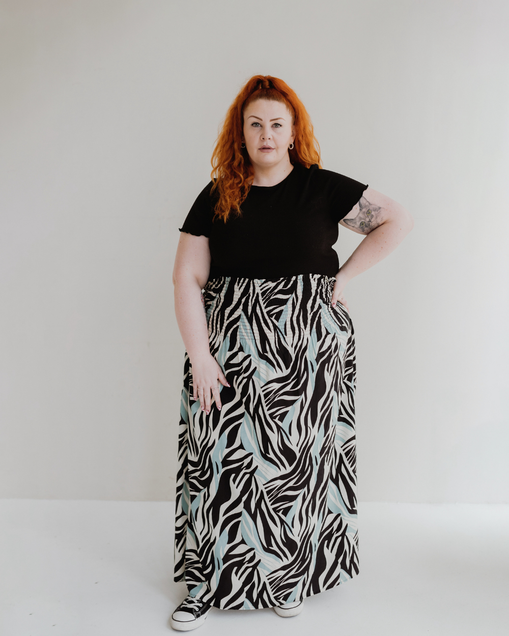 Zuri Multicolour Zebra Twirl Print Multifunctional Maxi Skirt- image 12