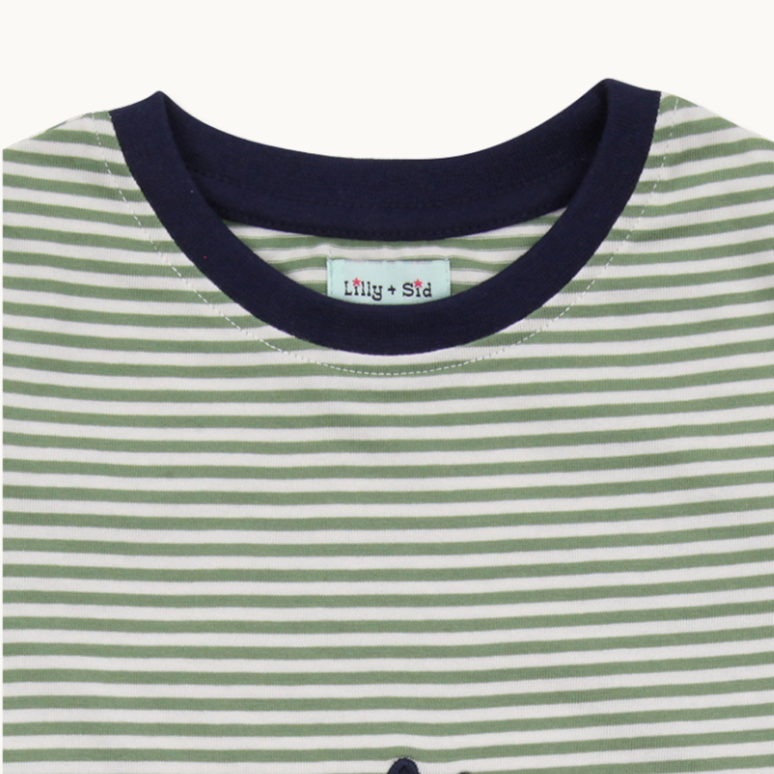 Green Lilly And Stripe Print T-Shirt