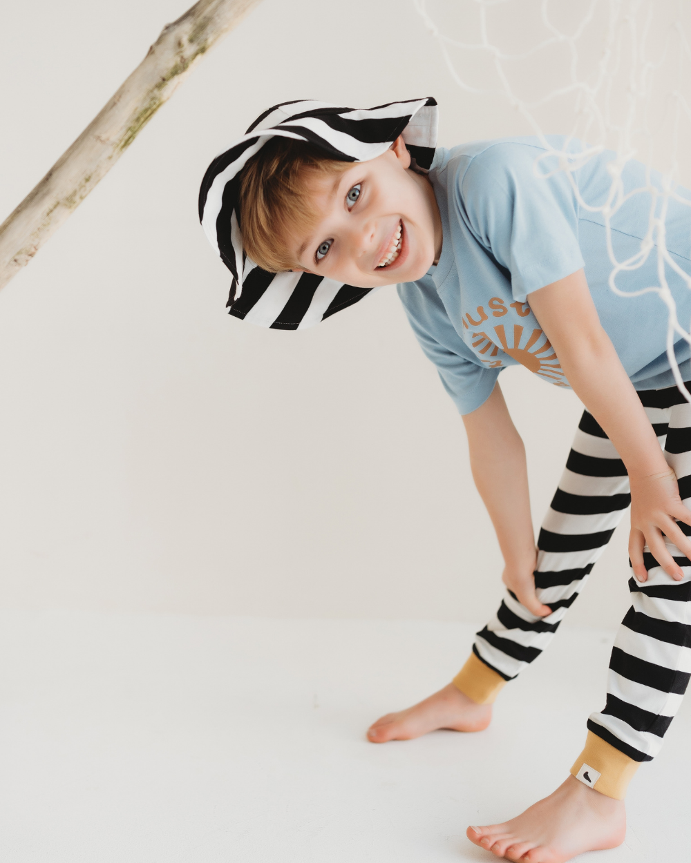 yarn dyed azo free Multicolour Wide Stripe Print Leggings- image 3