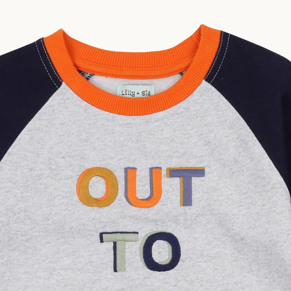 Multicoloured Out To Play Slogan Print Sweatshirt