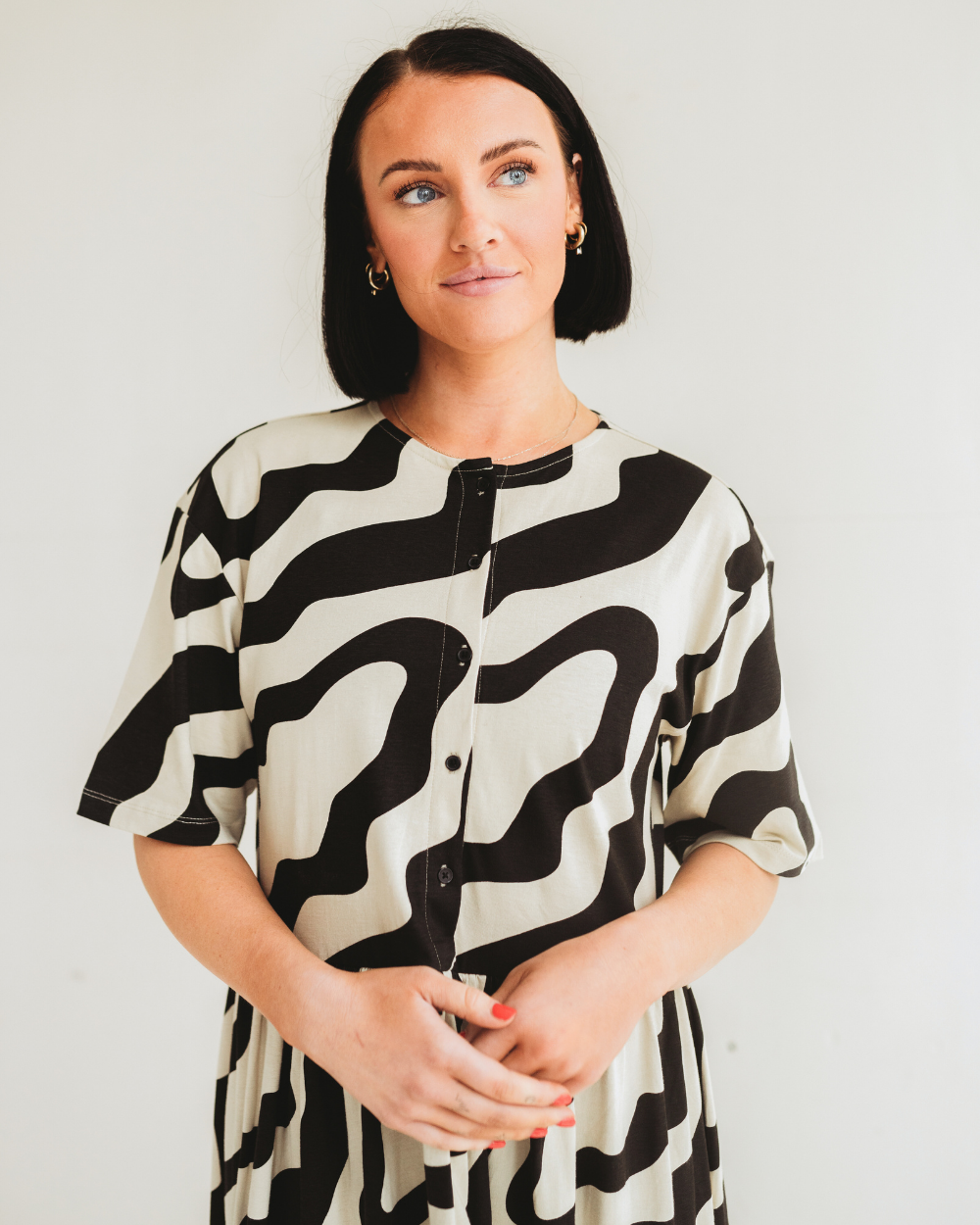 organic cotton Matilda Multicolour Swirl Print Midi Dress - image 8