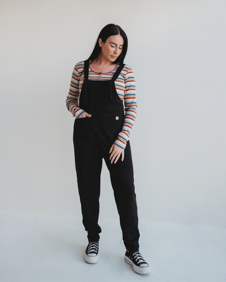 Lila Black Dungarees