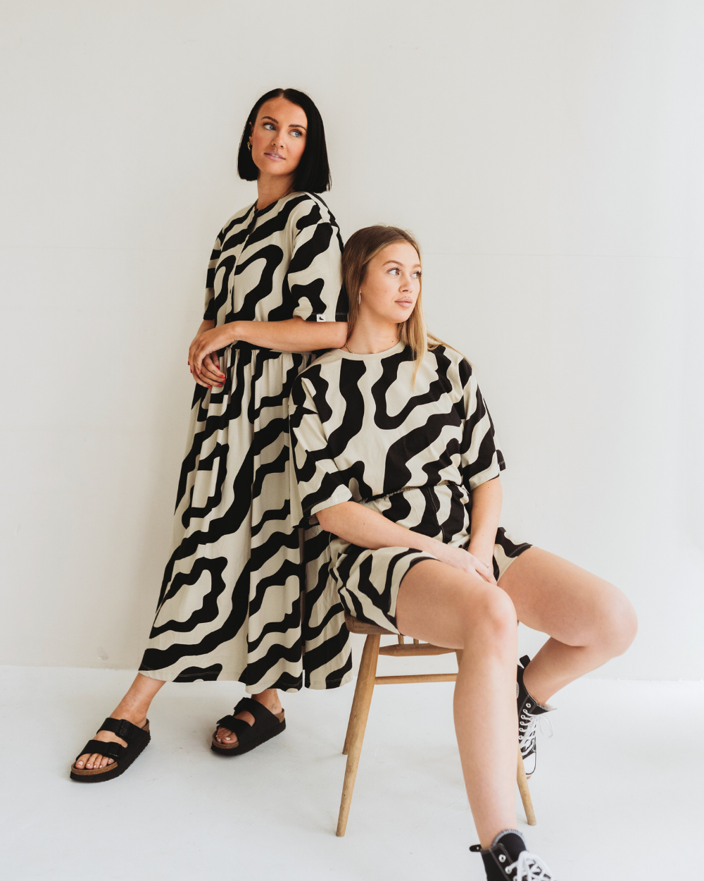 organic cotton Matilda Multicolour Swirl Print Midi Dress - image 9