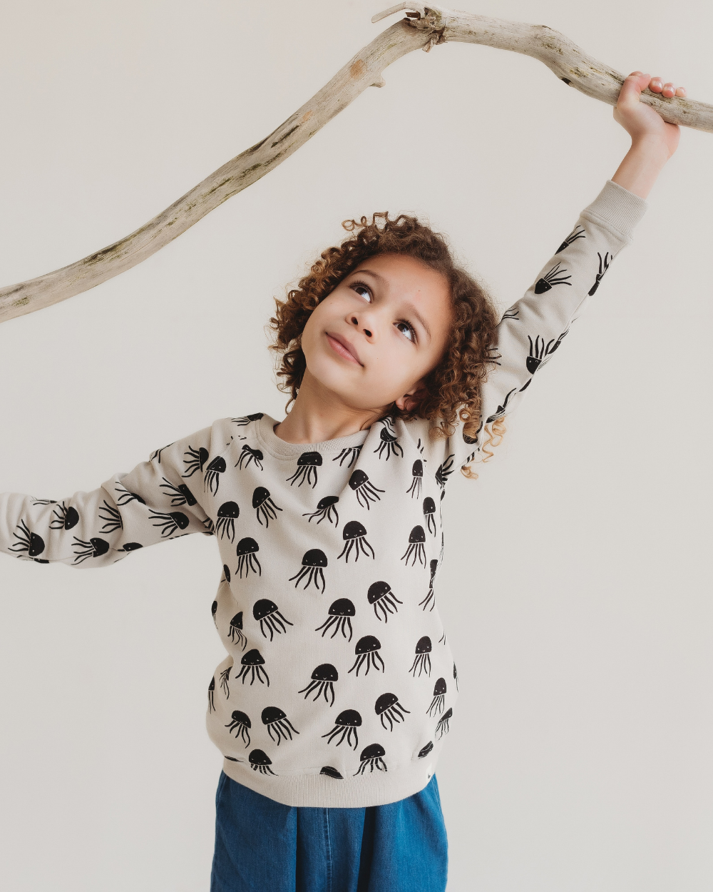 organic cotton grey Jellyfish Print Sweatshirt - image 1