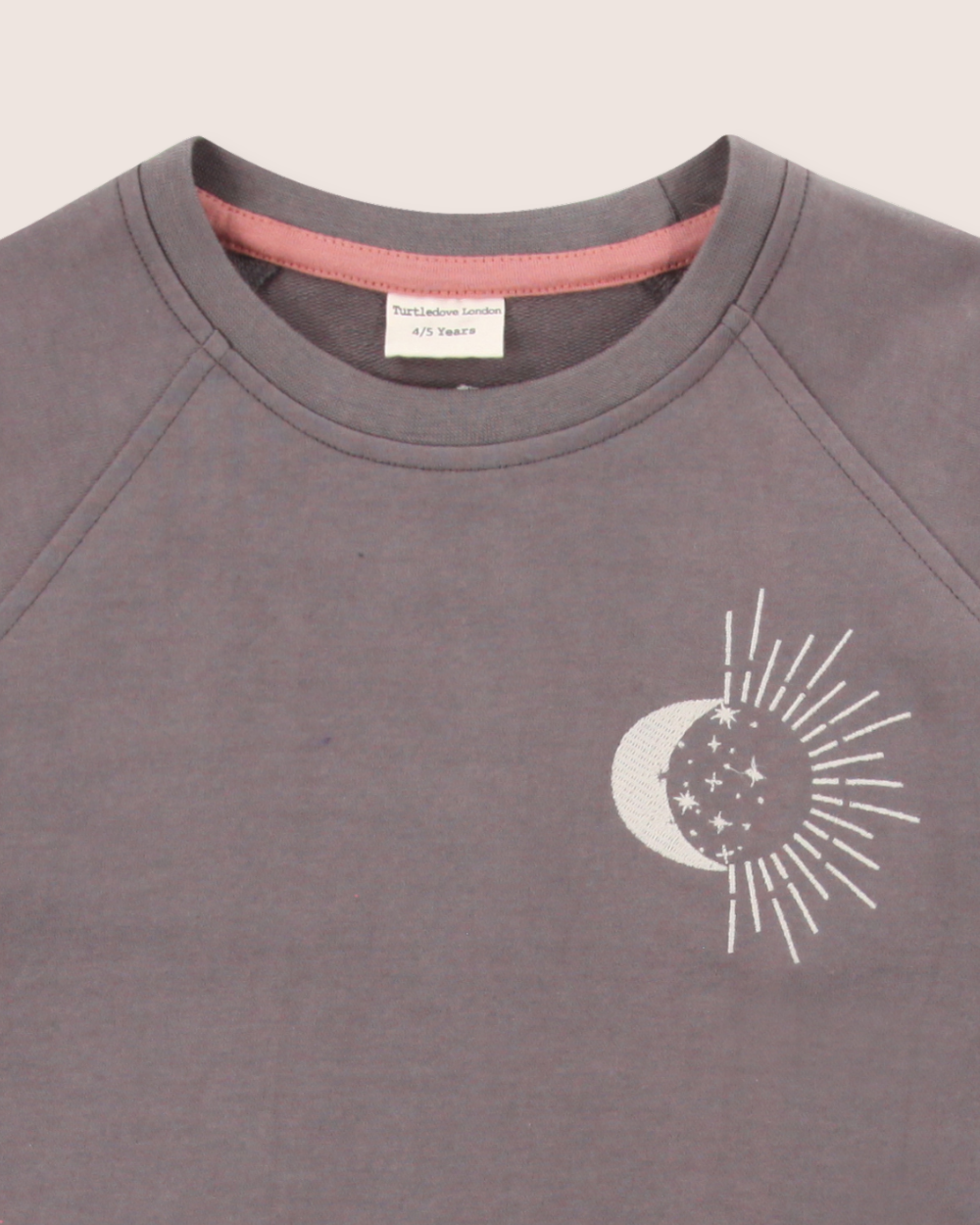 organic cotton Midnight Grey Moon Motif Print Sweatshirt - image 4